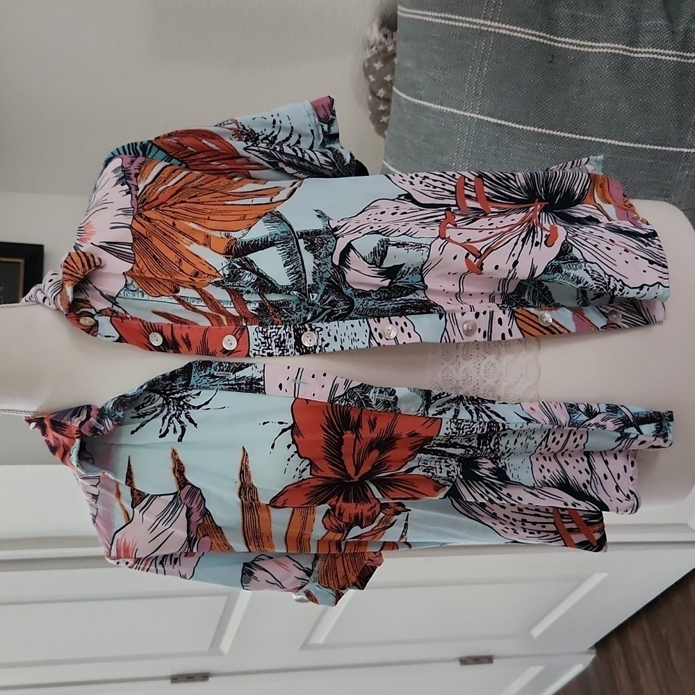 Maaji tropical button down top
